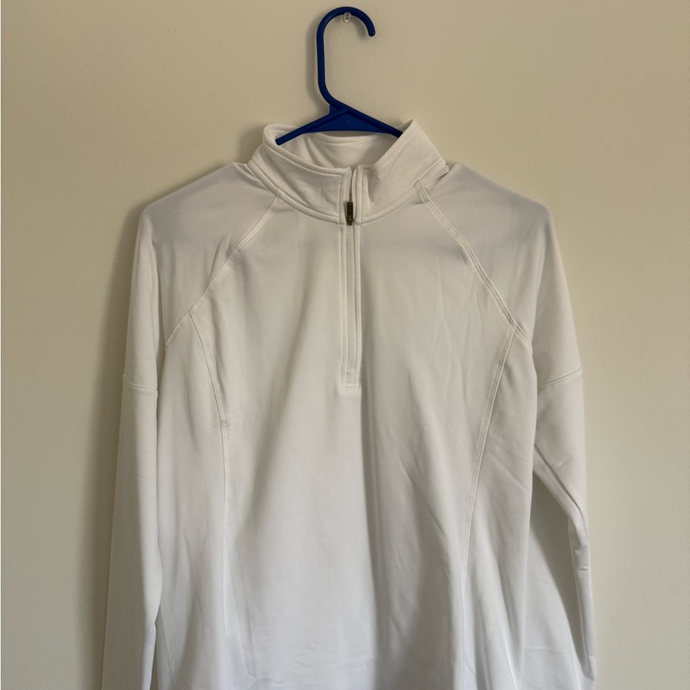 Adidas White Pullover with Quarter-Zip